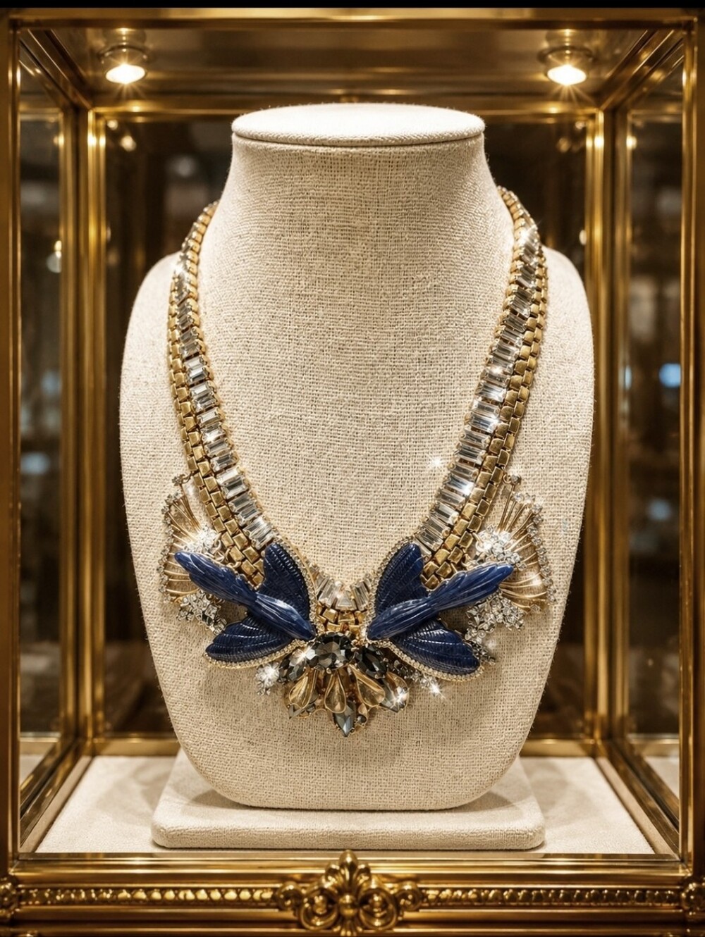 Stella • Dot Blue Marbled Molded Lucite Swallows Bluebirds Of Happiness Necklace